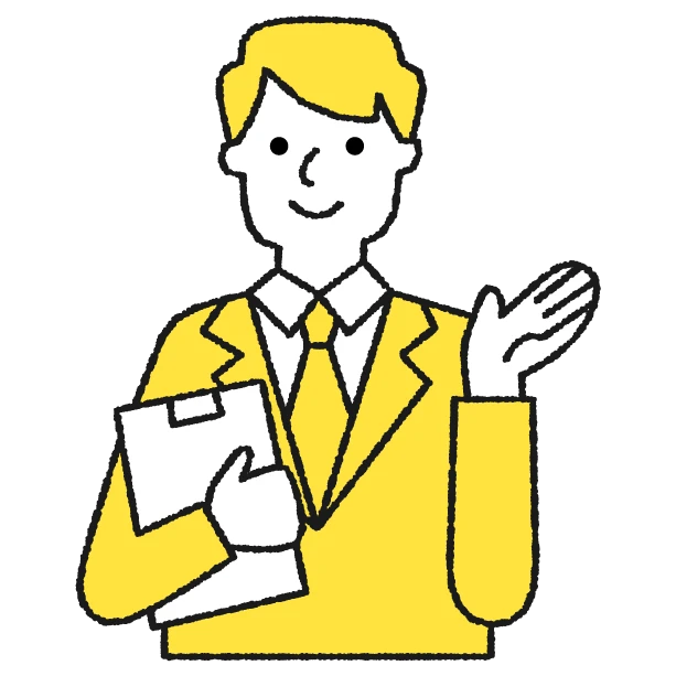 買主を探す不動産仲介業者のイラスト